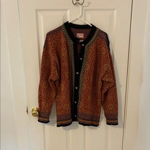 Vintage, real wool thick Patterned Cardigan
tag: “pure new wool”
